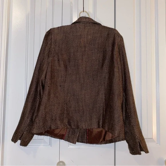 TanJay Gold-Brown Tweed Blazer with Twist Lock Buttons Size 8 - Picture 3 of 14